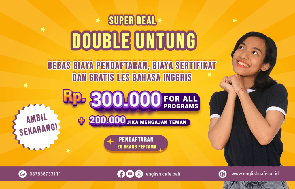 Promo English Cafe - Super Deal Double