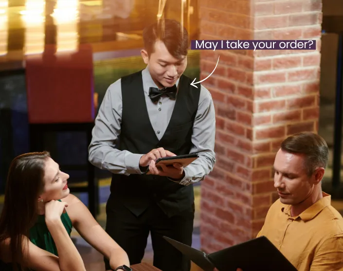 waiter taking order