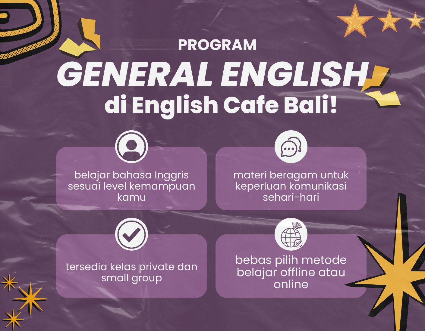 kursus bahasa Inggris Umum di Denpasar